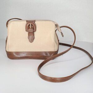 Vintage 70s 80s Liz Claiborne Brown Beige Shoulder Bag